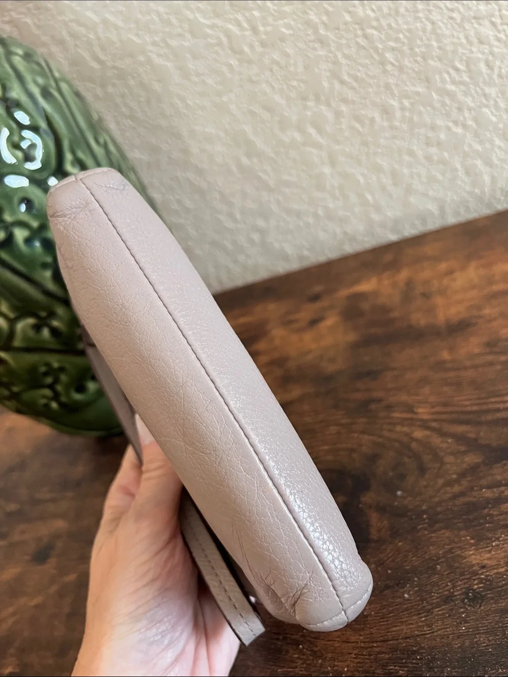 Coach Pebble Leather Double Zip Wristlet